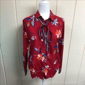 Abercrombie & Fitch Button Down Top Red Small